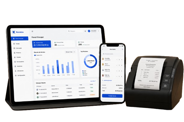 Kacennu — tablet, telemóvel e impressora térmica